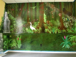 Jungle mural/headboard